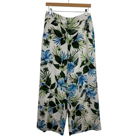 Banana Republic Womens High Rise Wide Leg‎ Floral Pants Sz 8 Tropical Vacation - Picture 8 of 16